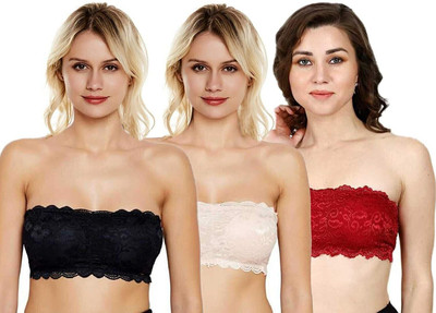 Unique Style Bandeau/Tube Bra for Women Women Bandeau/Tube Lightly Padded Bra(Black, Beige, Maroon)
