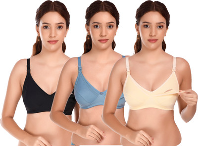 ZerrinLibaas Women Maternity/Nursing Non Padded Bra(Multicolor)