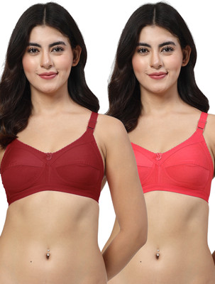 LILY 306 Women Minimizer Non Padded Bra(Maroon, Red)