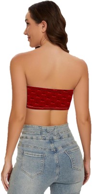 jovo Women Bandeau/Tube Non Padded Bra(Red)