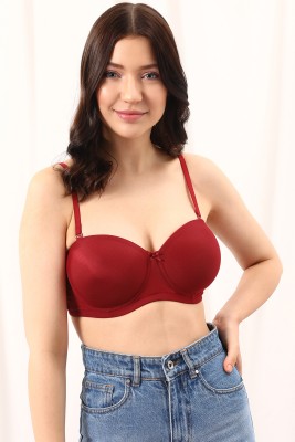 Clovia Women Balconette Lightly Padded Bra(Maroon)