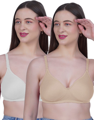 Shyam Sons FLAIR Navya Women T-Shirt Lightly Padded Bra(White, Brown)