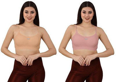 hsbtreads Bra for Everyday Wear Women Everyday Lightly Padded Bra(Pink, Beige)