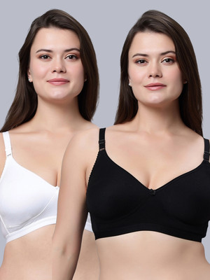 Eden EDENBRA08WHITEBLACK Women T-Shirt Non Padded Bra(White, Black)