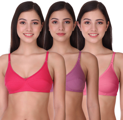POOJA RAGENEE Women Everyday Non Padded Bra(Pink, Purple)