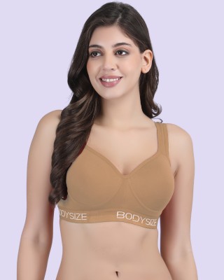 BODYSIZE Women Sports Heavily Padded Bra(Beige)