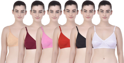 Sexy Bust Women Full Coverage Non Padded Bra(Red, White, Pink, Maroon, Gold, Black)