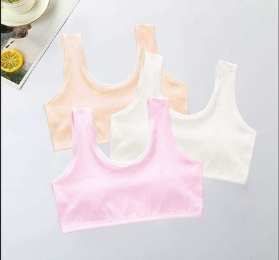 BRAASHEE PACK Of 3 Girls Sports Non Padded Bra(Multicolor)