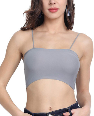 Alroxtion 8881 Women Cami Bra Lightly Padded Bra(Grey)