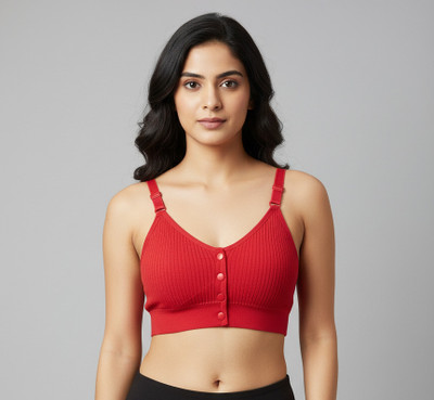Lingerie Park Women’s Full Coverage Lightly Padded Seamless Bra Women Sports Heavily Padded Bra(Red)