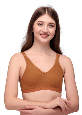 exotica lingire Double Layered Non Wired Full Coverage Minimiser Bra Women T-Shirt Non Padded Bra(Yellow)