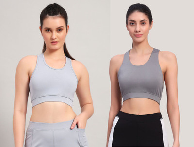 BEING RUNNER Women Sports Non Padded Bra(Grey)