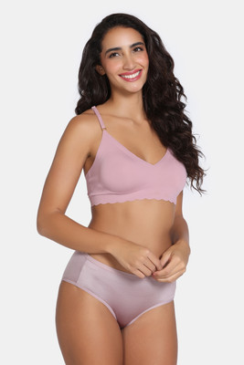 ZIVAME Zivame Seamless Collective Padded Non Wired 3/4Th Coverage Bralette - Pink Women Bralette Lightly Padded Bra(Pink)