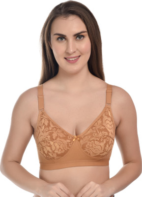 KOMALGARMENTS Full Net Women Everyday Non Padded Bra(Beige)