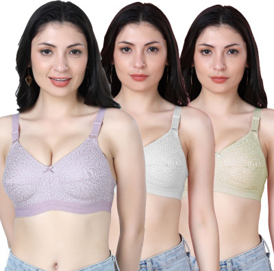 Shyam Sons FLAIR Dipali Women Minimizer Non Padded Bra(Purple, White, Yellow)