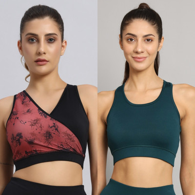 BEING RUNNER Women Sports Non Padded Bra(Multicolor, Green)