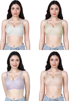 Shyam Sons FLAIR Dipali Women Minimizer Non Padded Bra(White, Yellow, Purple, Orange)