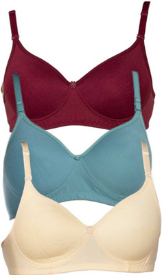 SuTJena Women Full Coverage Lightly Padded Bra(Multicolor)
