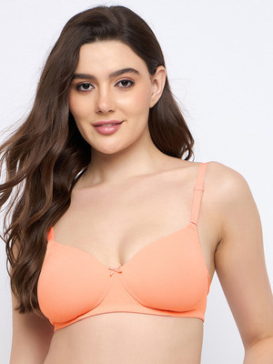Clovia Women T-Shirt Lightly Padded Bra(Orange)