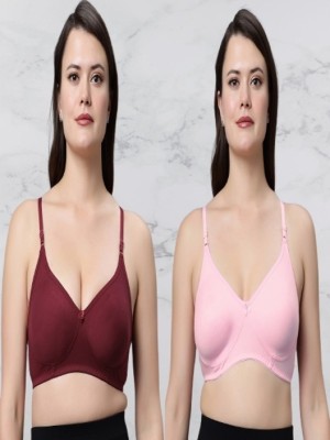 In Care LINGERIE SOHA Women Everyday Non Padded Bra(Maroon, Pink)