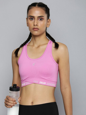HRX by Hrithik Roshan HR_SS23_W_BA_KT667_03_B_XL Women Sports Lightly Padded Bra(Pink)