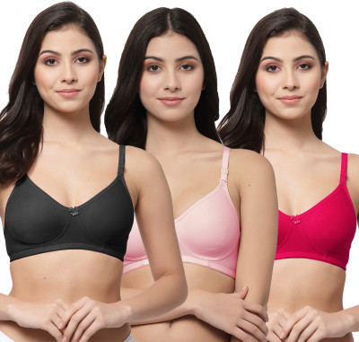 COLLEGE GIRL CG1301 Women T-Shirt Non Padded Bra(Black, Pink, Pink)