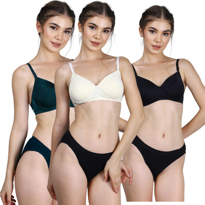 CARLTON LONDON Women Everyday Lightly Padded Bra(White, Dark Green, Black)