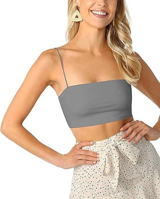 BACIONE 8881 MODEL BRA Women Bandeau/Tube Lightly Padded Bra(Grey)