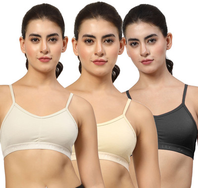 LILY stropSyliaD Women Sports Non Padded Bra(White, Beige, Black)