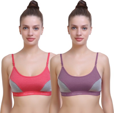 Maroon Maroon Women Sports Non Padded Bra(Pink, Purple)