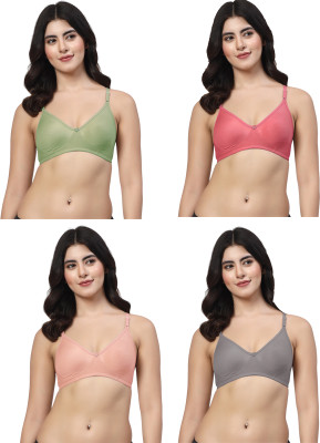 LILY ayir Women T-Shirt Non Padded Bra(Pink, Green, Pink, Brown)