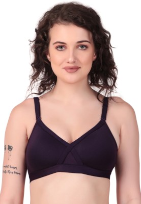 Hothy Full Coverage Seamed-Cup T-Shirt Bras Women T-Shirt Non Padded Bra(Purple)