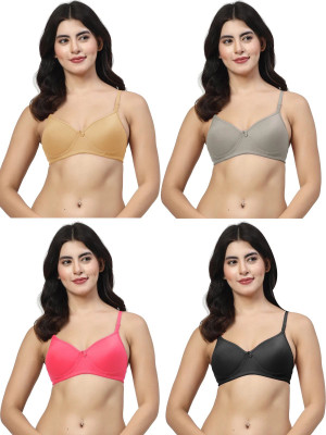 LILY maofcigam Women T-Shirt Lightly Padded Bra(Gold, Green, Black, Red)