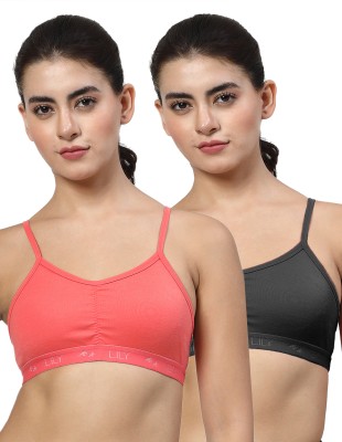 LILY stropSyliaD Women Sports Non Padded Bra(Red, Black)