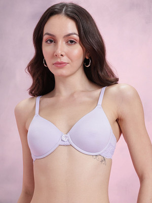 Dressberry Women T-Shirt Lightly Padded Bra(Purple)