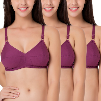 SOUMINIE Women Minimizer Non Padded Bra(Purple)
