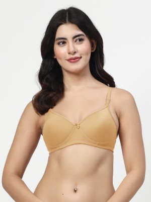 LILY maofcigam Women T-Shirt Heavily Padded Bra(Gold)