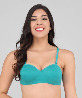 You Forever Women T-Shirt Lightly Padded Bra(Green)