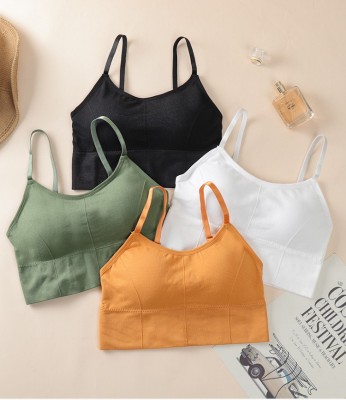 NINTY 646 Women Everyday Lightly Padded Bra(White, Yellow, Dark Green, Black)