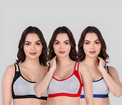 ASHMIRAS pack of 3 Women Stick-on Non Padded Bra(Multicolor)