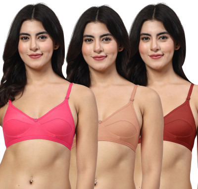 LILY anpas Women Everyday Non Padded Bra(Pink, Brown, Maroon)
