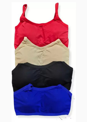 Us Fashion Sports Bra Cami Bra Lightly Padded Bra Women Full Coverage Lightly Padded Bra(Beige, Black, Blue, Red)