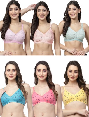 Docare MixPrint Women Everyday Non Padded Bra(Green, Pink, Orange, Blue, Yellow, Pink)