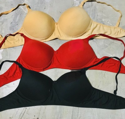 VETPINS push up bra Women Push-up Lightly Padded Bra(Red, Gold, Black)