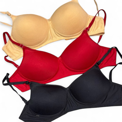 VETPINS push up bra Women Push-up Lightly Padded Bra(Red, Gold, Black)