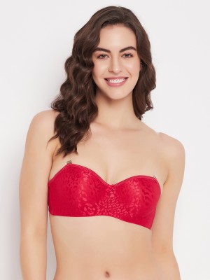 Clovia Women Balconette Lightly Padded Bra(Red)