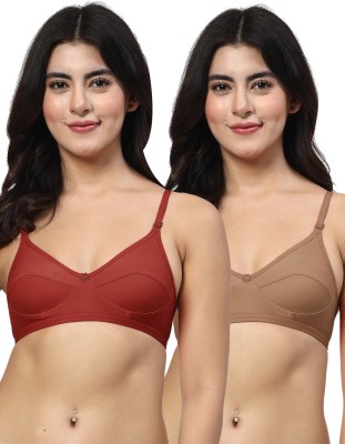 LILY anpas Women Everyday Non Padded Bra(Maroon, Brown)