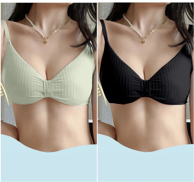 Comfy Secret 3337/prt/blk-32 Women Everyday Lightly Padded Bra(Multicolor)