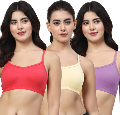 LILY 3321Mino Women Sports Non Padded Bra(Red, Yellow, Purple)