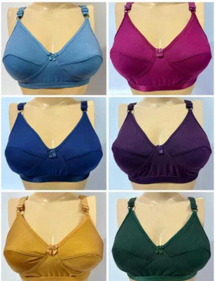Saira Sonic Girl Women's Non Padded Cotton-Hosiery C-Cup Full Coverage T-Shirt Bra Women Full Coverage Non Padded Bra(Multicolor)